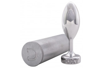 Серебристая анальная втулка Doxy Smooth Butt Plug - 10,5 см.