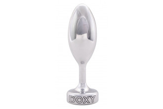 Серебристая анальная втулка Doxy Smooth Butt Plug - 10,5 см.