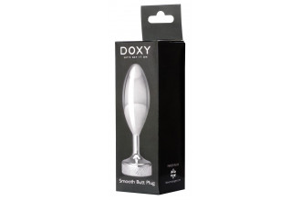 Серебристая анальная втулка Doxy Smooth Butt Plug - 10,5 см.