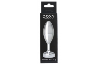 Серебристая анальная втулка Doxy Smooth Butt Plug - 10,5 см.