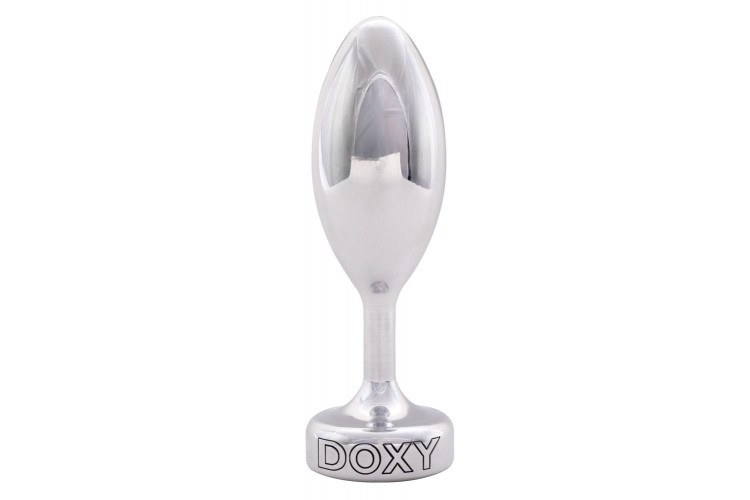 Серебристая анальная втулка Doxy Smooth Butt Plug - 10,5 см.