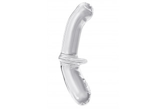 Прозрачный двусторонний стеклянный фаллоимитатор Satisfyer Double Crystal - 19,5 см.
