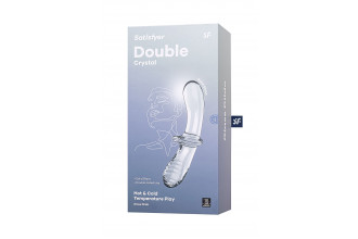 Прозрачный двусторонний стеклянный фаллоимитатор Satisfyer Double Crystal - 19,5 см.