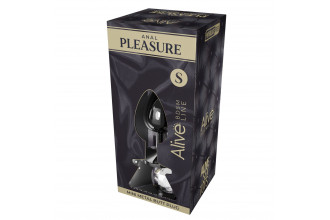 Серебристая анальная втулка с прозрачным кристаллом Mini Metal Butt Plug Size S - 7 см.