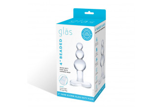Прозрачная анальная пробка-елочка с 3 шариками Butt Plug with Tapere Base - 11 см.