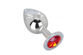Большой плаг из стали с красным кристаллом Red Flame - 9,5 см.
