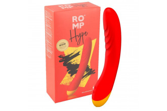 Красный изогнутый вибромассажер Romp Hype G-Spot - 21 см.