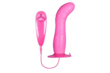 Розовый вибратор для G-точки BUNNY ICY - 18 см.