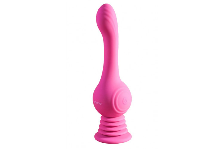 Розовый вибромассажер Gyro Vibe для зоны G - 24 см.