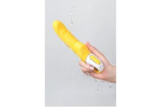 Жёлтый вибратор Satisfyer Yummy Sunshine - 22,5 см.
