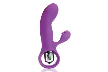 Фиолетовый вибромассажер COSMO с покрытым усиками клиторальным стимулятором