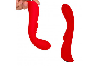 Красный вибромассажер 6 Silicone G-Spot Fun - 19,1 см.