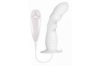 Белый вибратор для G-точки BUNNY ICY - 18 см.