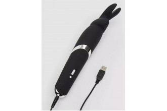 Черный вибратор Rabbit Rechargeable Wand Vibrator - 26,7 см.