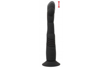 Черный вибратор с поступательными движениями G and P-Spot Thrusting Vibrator - 23 см.