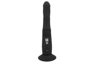 Черный вибратор с поступательными движениями G and P-Spot Thrusting Vibrator - 23 см.