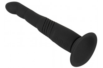 Черный вибратор с поступательными движениями G and P-Spot Thrusting Vibrator - 23 см.