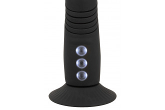 Черный вибратор с поступательными движениями G and P-Spot Thrusting Vibrator - 23 см.