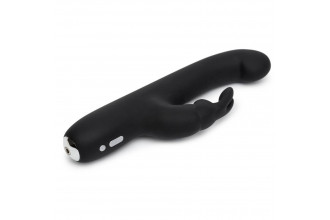 Чёрный вибратор Slimline G-Spot Rechargeable Rabbit Vibrator - 24,1 см.