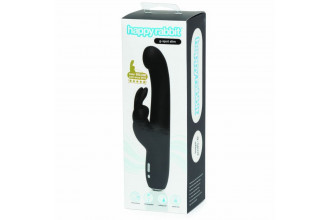 Чёрный вибратор Slimline G-Spot Rechargeable Rabbit Vibrator - 24,1 см.