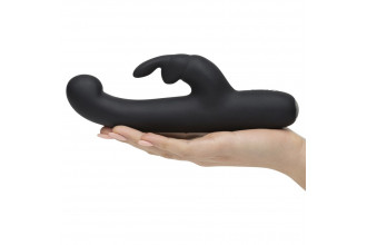 Чёрный вибратор Slimline G-Spot Rechargeable Rabbit Vibrator - 24,1 см.