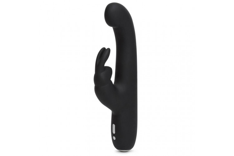 Чёрный вибратор Slimline G-Spot Rechargeable Rabbit Vibrator - 24,1 см.