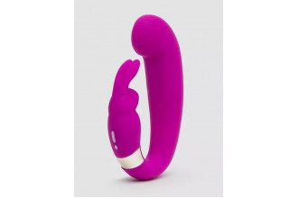 Лиловый вибратор Mini G-Spot Curve Vibe с клиторальным зайчиком