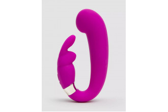 Лиловый вибратор Mini G-Spot Curve Vibe с клиторальным зайчиком