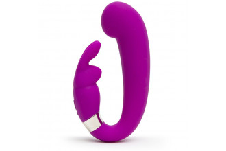 Лиловый вибратор Mini G-Spot Curve Vibe с клиторальным зайчиком