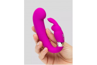 Лиловый вибратор Mini G-Spot Curve Vibe с клиторальным зайчиком
