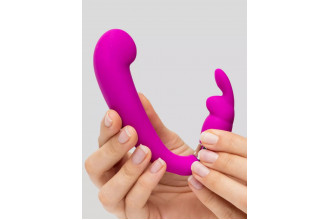 Лиловый вибратор Mini G-Spot Curve Vibe с клиторальным зайчиком