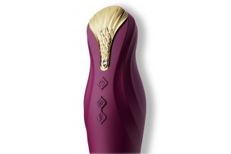 Фиолетовый вибратор King с функцией возвратно-поступательных движений - 30,2 см.