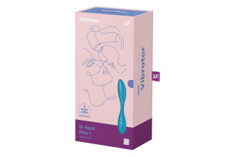 Синий гибкий вибратор Satisfyer G-Spot Flex 1 - 19,5 см.