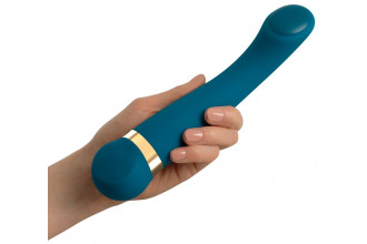 Бирюзовый вибромассажер с температурными режимами Hot n Cold Vibrator - 21,6 см.