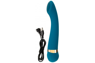 Бирюзовый вибромассажер с температурными режимами Hot n Cold Vibrator - 21,6 см.