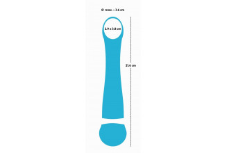 Бирюзовый вибромассажер с температурными режимами Hot n Cold Vibrator - 21,6 см.