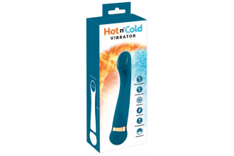 Бирюзовый вибромассажер с температурными режимами Hot n Cold Vibrator - 21,6 см.