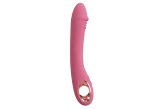 Розовый тонкий вибратор для точки G Slim G-Spot Rose - 21,4 см.