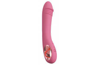 Розовый тонкий вибратор для точки G Slim G-Spot Rose - 21,4 см.
