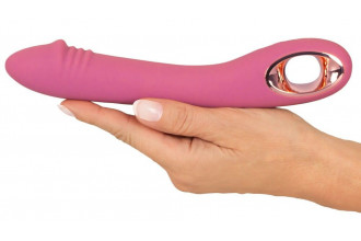 Розовый тонкий вибратор для точки G Slim G-Spot Rose - 21,4 см.