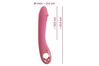Розовый тонкий вибратор для точки G Slim G-Spot Rose - 21,4 см.