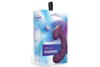 Фиолетовый вибратор Phoenix с вакуумной стимуляцией клитора - 18 см.