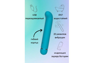 Бирюзовый перезаряжаемый вибратор Flamie - 18,5 см.