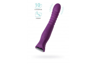 Фиолетовый гибкий вибратор Lupin с ребрышками - 22 см.