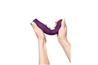 Фиолетовый гибкий вибратор Lupin с ребрышками - 22 см.