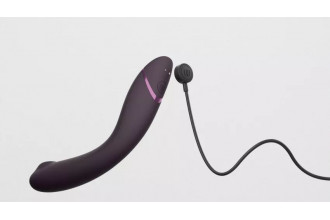 Сливовый стимулятор G-точки Womanizer OG c технологией Pleasure Air и вибрацией - 17,7 см.