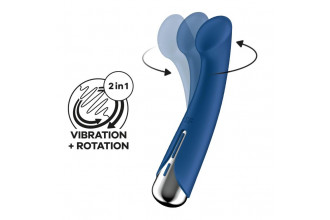 Синий вибратор для G-стимуляции Spinning G-Spot 1 - 17 см.