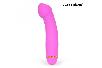 Розовый вибромассажёр с 20 режимами вибрации - 15 см.