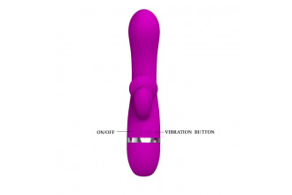 Вибратор Pretty Love Bert с клиторальным отростком - 18,8 см.