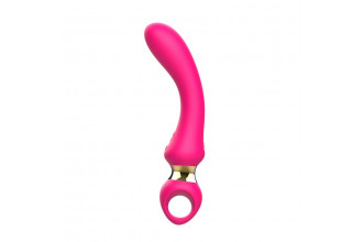 Розовый изогнутый вибромассажер Moon Vibrator - 21,1 см.